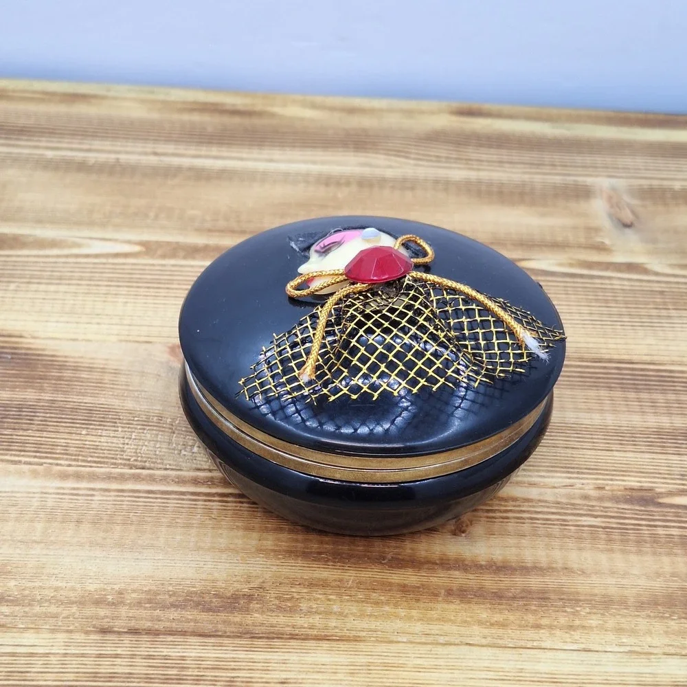 Vintage Chinese Jewelry/Trinket‎ Box Black 4